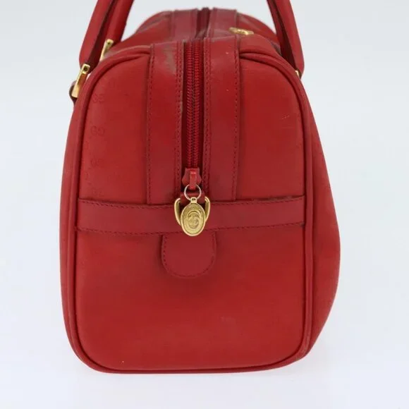 GUCCI Micro GG Canvas Boston Bag Red Gold - Picture 4 of 16